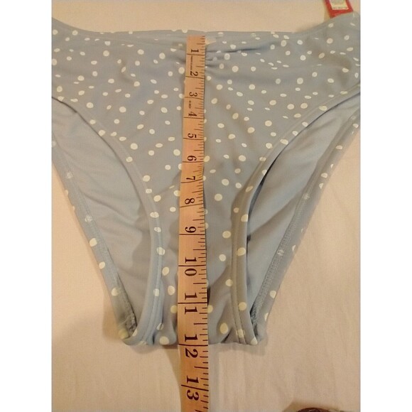 Xhilaration Women's Bikini Bottom High Waist High Leg White Polka Dot XL - Picture 8 of 10